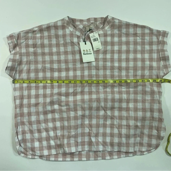 New Barbour Stoneleigh Top White Check Print Size 14 Blouse - Picture 4 of 6